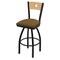 Holland Bar Stool Co 25" Swivel Counter Stool, Black Wrinkle, Nat Back, Canter Saddle Seat 83025BWNatMplB012 - alternate 1